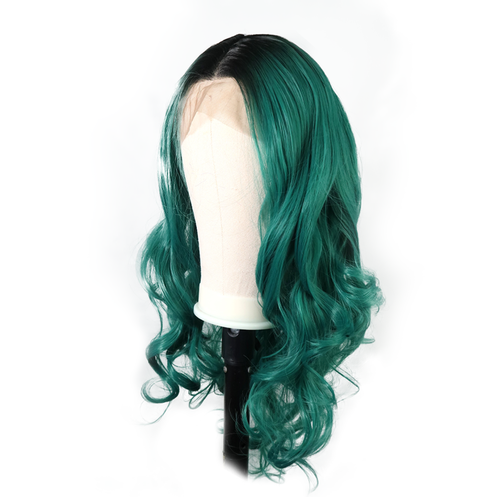 Premium Wig - Emerald Green Sleek Extra Long Lace Front Wig-Lace Front Wig-UNIQSO Canada