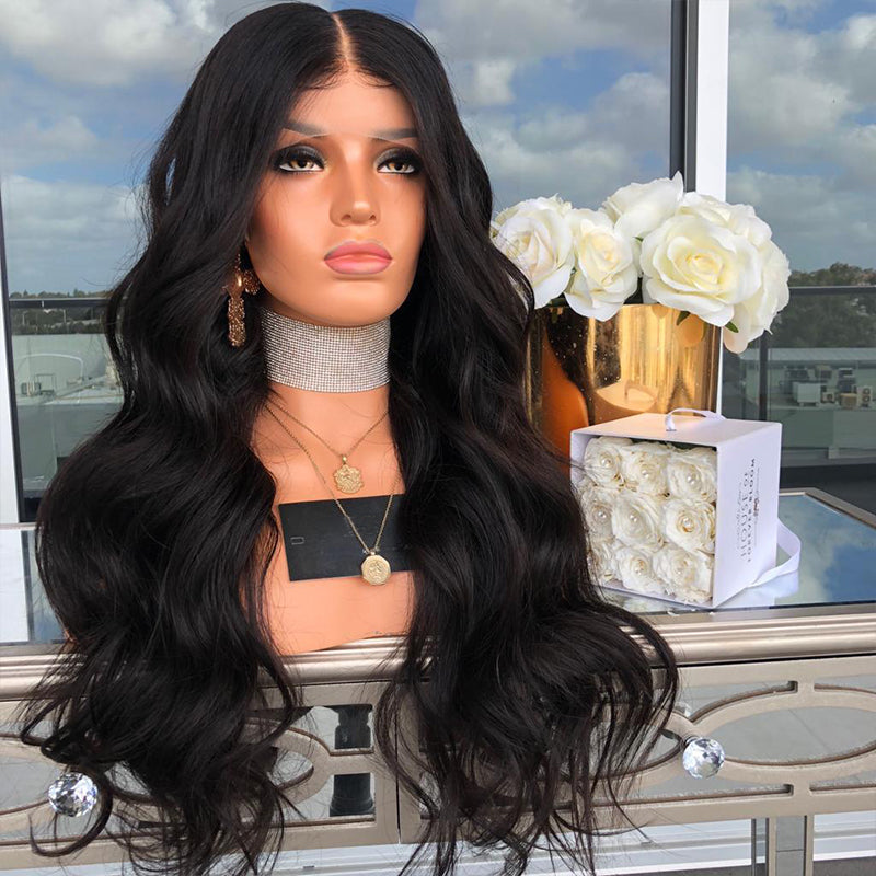 Premium Wig - Mid-Section Long Curly Big Wave Fluffy Lace Front-Lace Front Wig-UNIQSO Canada