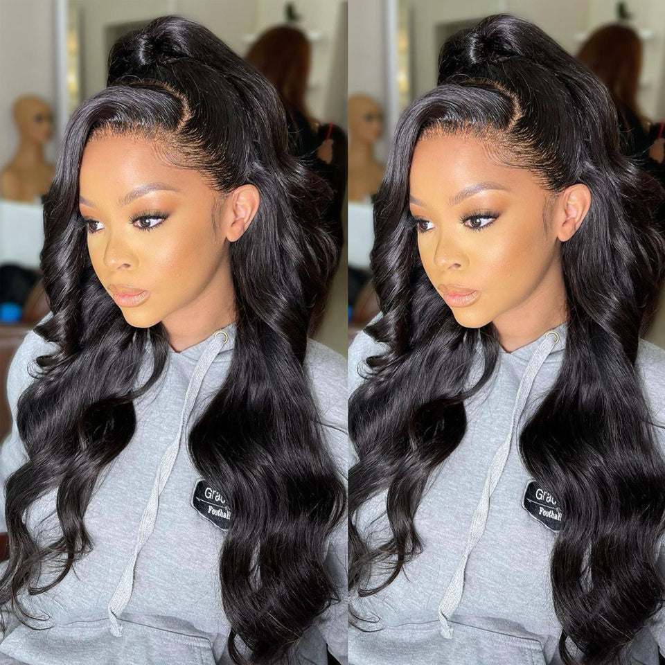 Premium Wig - Ravishing Butterfly Long Wave Black Brown Lace Front-Lace Front Wig-UNIQSO Canada