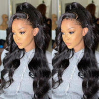 Premium Wig - Ravishing Butterfly Long Wave Black Brown Lace Front-Lace Front Wig-UNIQSO Canada