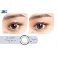 SEED Monthly Color Lens UV - Dark Gray-Colored Contacts-UNIQSO Canada