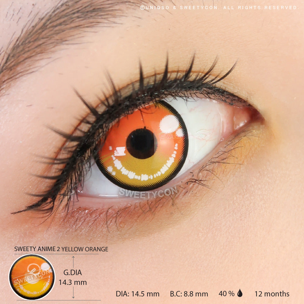 Sweety Anime 2 Yellow Orange (1 lens/pack)-Colored Contacts-UNIQSO Canada