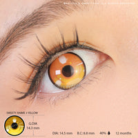 Sweety Anime 3 Yellow (1 lens/pack)-Colored Contacts-UNIQSO Canada