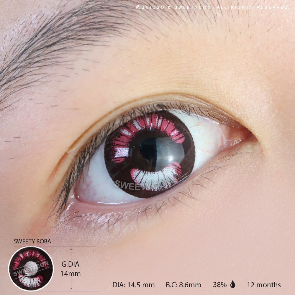 Sweety Anime Boba Violet (1 lens/pack)-Colored Contacts-UNIQSO Canada
