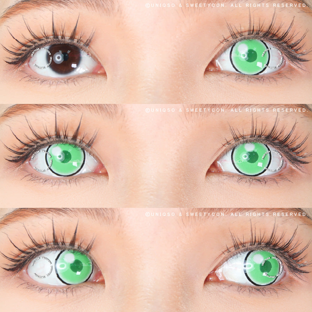 Sweety Anime Cloud Rim Green (1 lens/pack)-Colored Contacts-UNIQSO Canada