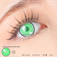 Sweety Anime Cloud Rim Green (1 lens/pack)-Colored Contacts-UNIQSO Canada