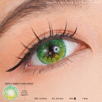 Sweety Anime Flower Green (1 lens/pack)-Colored Contacts-UNIQSO Canada