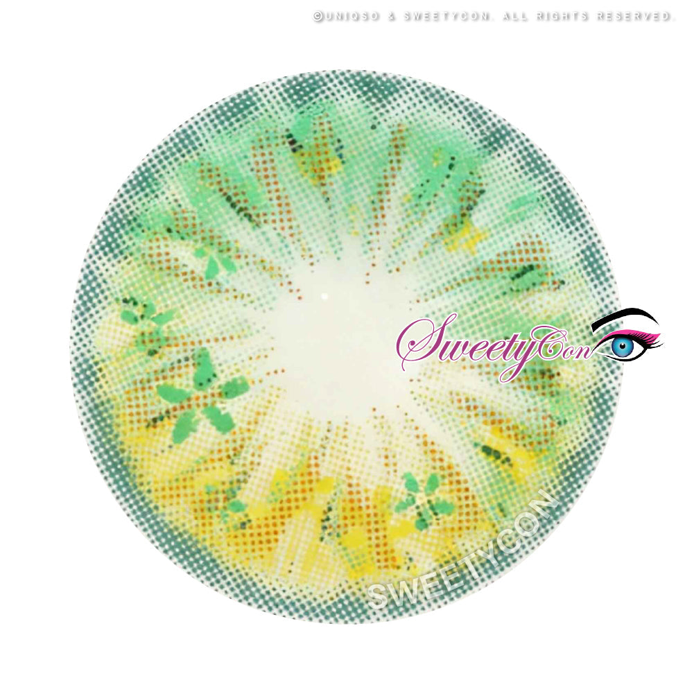 Sweety Anime Flower Green (1 lens/pack)-Colored Contacts-UNIQSO Canada