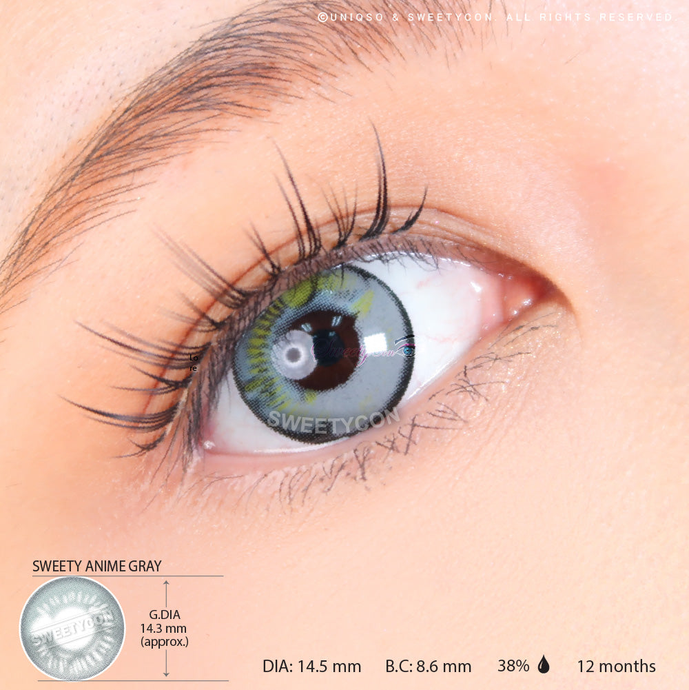 Sweety Anime Grey (1 lens/pack)-Colored Contacts-UNIQSO Canada