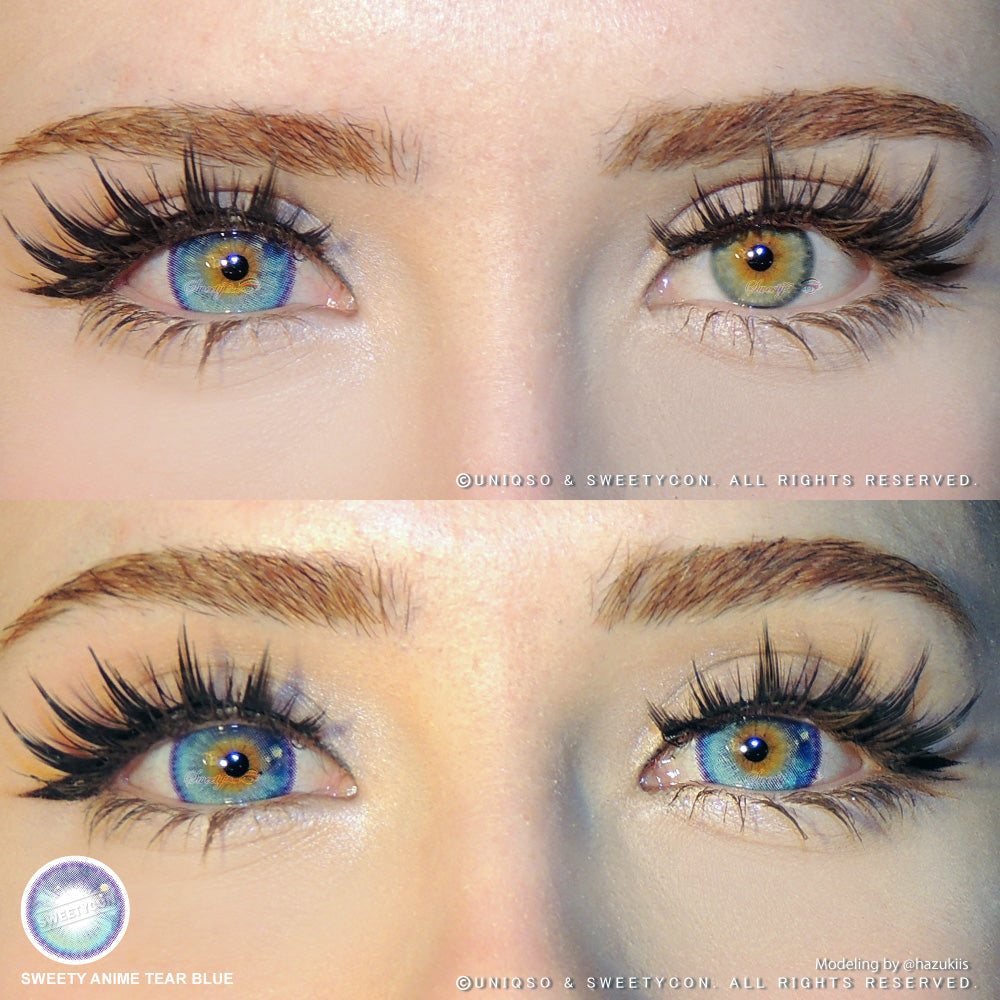 Sweety Anime Tear Blue (1 lens/pack)-Colored Contacts-UNIQSO Canada