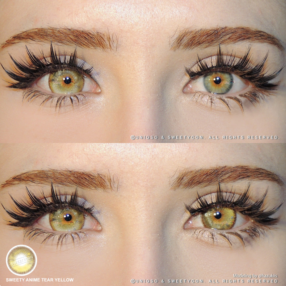 Sweety Anime Tear Yellow (1 lens/pack)-Colored Contacts-UNIQSO Canada