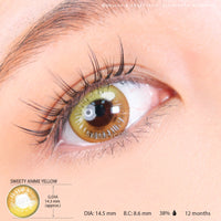 Sweety Anime Yellow (1 lens/pack)-Colored Contacts-UNIQSO