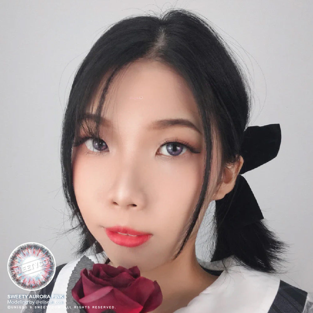 Sweety Aurora Pink (1 lens/pack)-Colored Contacts-UNIQSO Canada