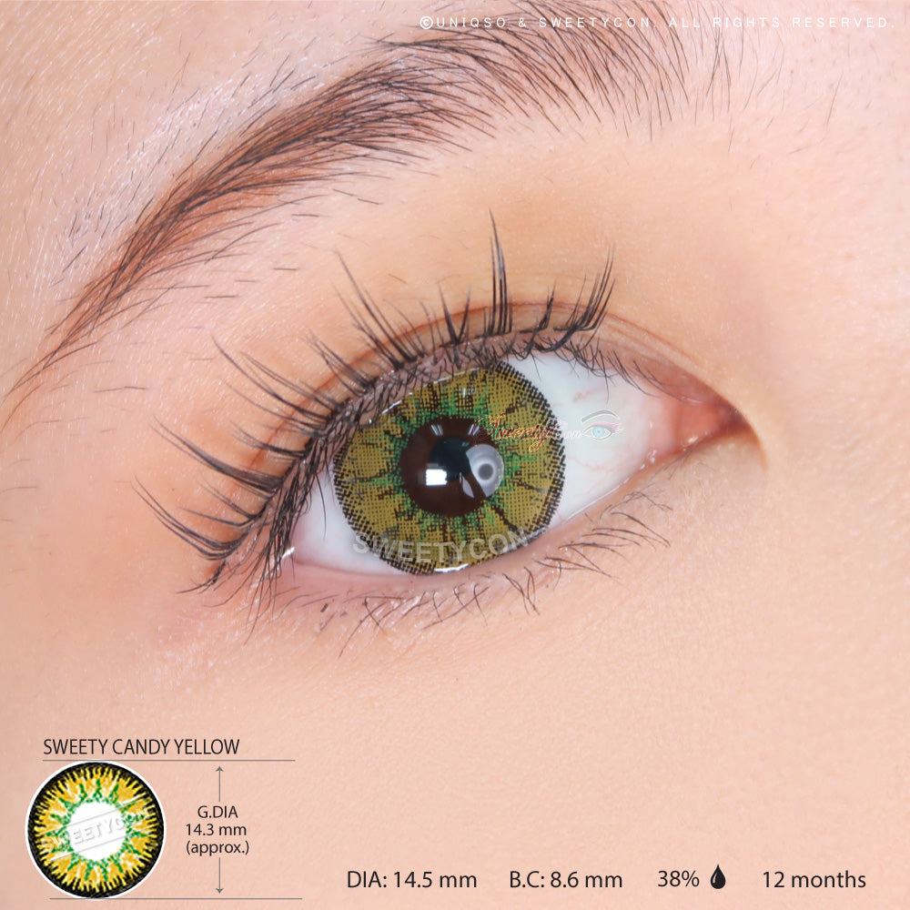 Sweety Candy Yellow (1 lens/pack)-Colored Contacts-UNIQSO Canada