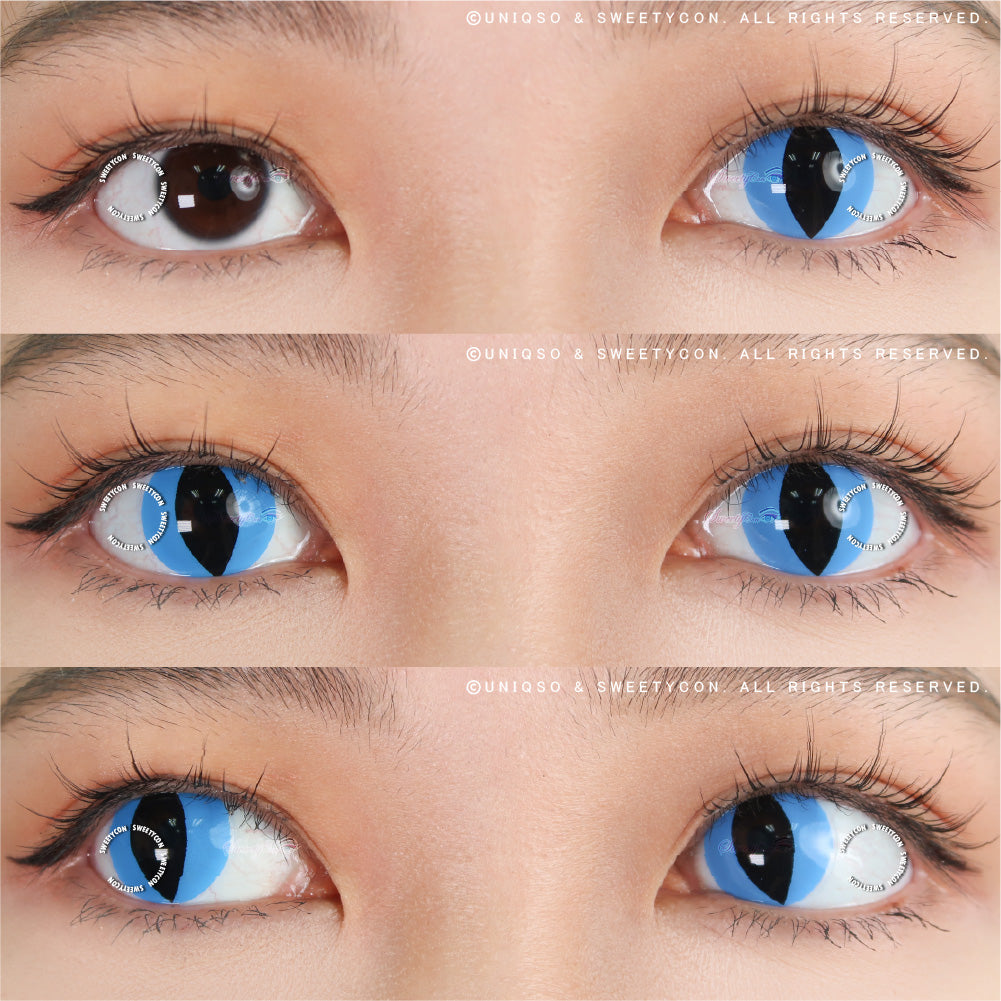 Sweety Crazy Aqua Cat (1 lens/pack)-Crazy Contacts-UNIQSO Canada
