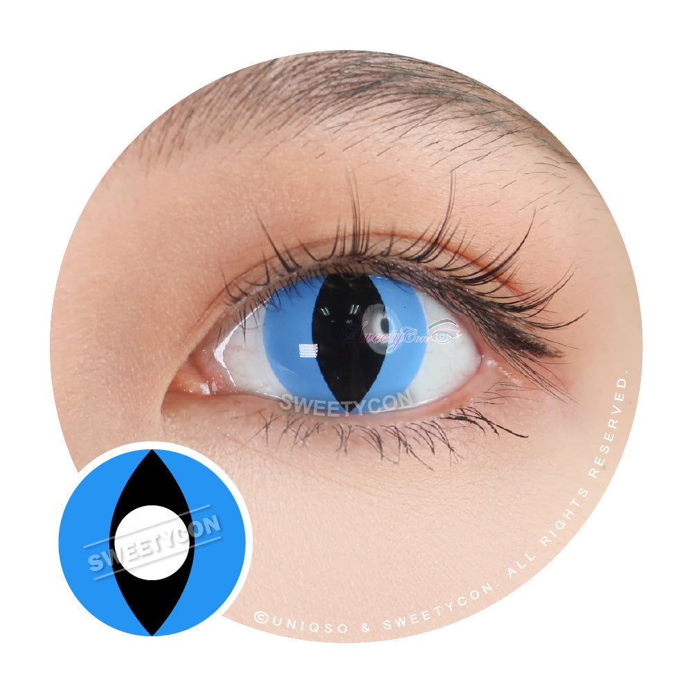 Sweety Crazy Aqua Cat (1 lens/pack)-Crazy Contacts-UNIQSO Canada