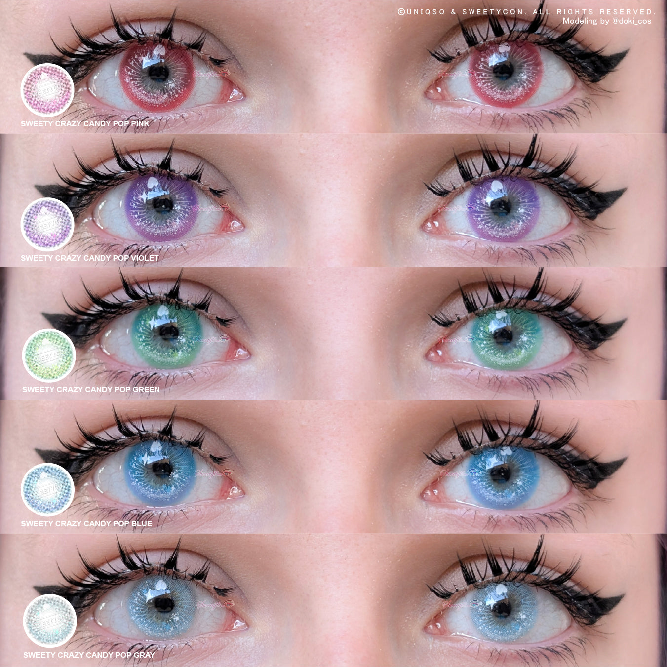 Sweety Crazy Candy Pop Pink (1 lens/pack)-Colored Contacts-UNIQSO Canada