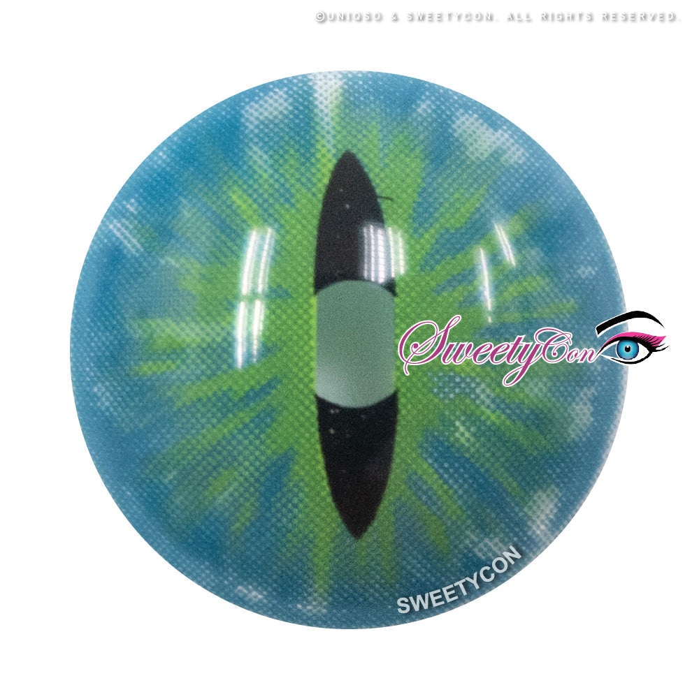 Sweety Crazy Dark Green Demon Eye / Cat Eye (New) (1 lens/pack)-Crazy Contacts-UNIQSO Canada