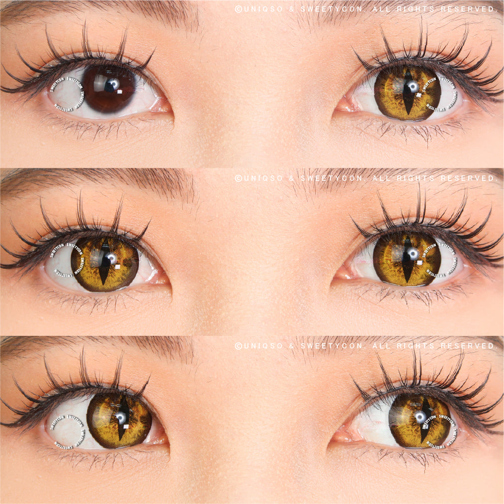 Sweety Crazy Gold Demon Eye / Cat Eye (New) (1 lens/pack)-Crazy Contacts-UNIQSO Canada