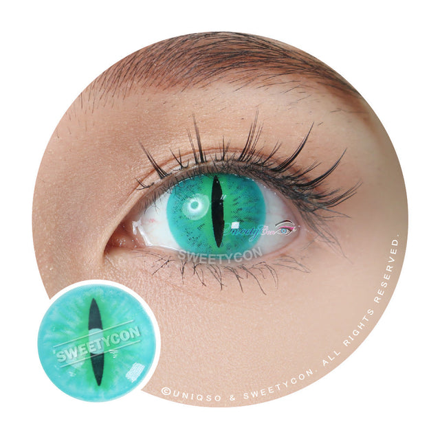 Sweety Crazy Green Demon Eye / Cat Eye (New) (1 lens/pack)-Crazy Contacts-UNIQSO Canada