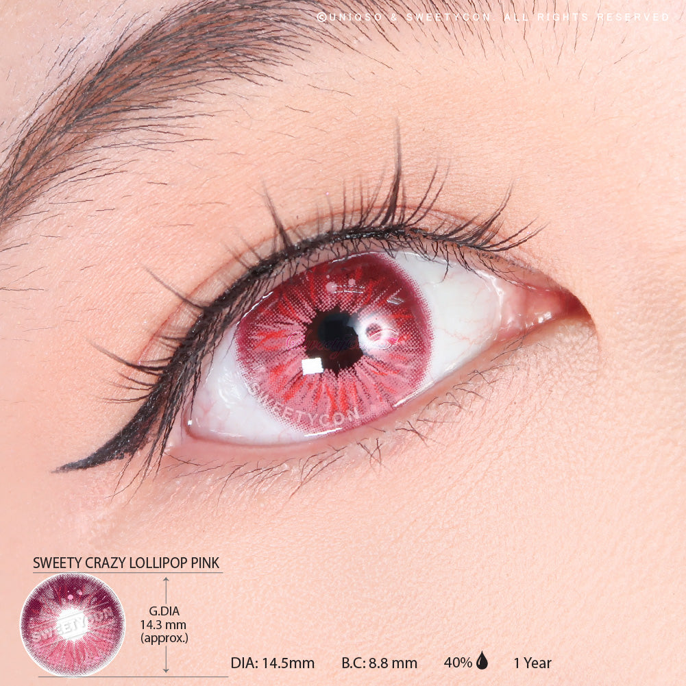 Sweety Crazy Lollipop Pink (1 lens/pack)-Colored Contacts-UNIQSO Canada
