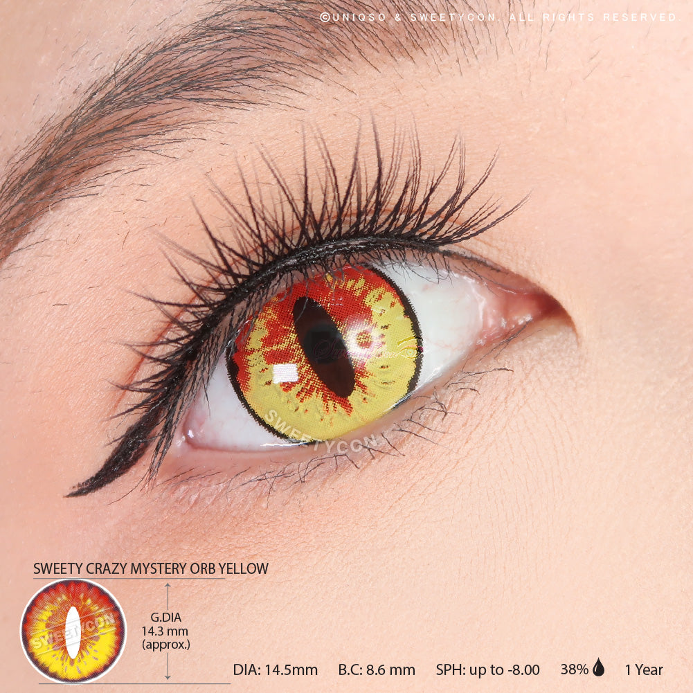 Sweety Crazy Mystery Orb Yellow (1 lens/pack)-Crazy Contacts-UNIQSO Canada