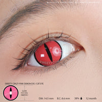 Sweety Crazy Pink Demon Eye / Cat Eye (1 lens/pack)-Crazy Contacts-UNIQSO Canada