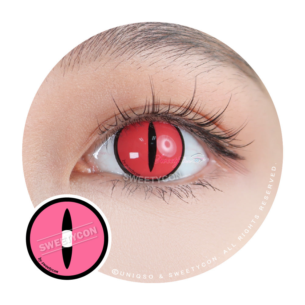 Sweety Crazy Pink Demon Eye / Cat Eye (1 lens/pack)-Crazy Contacts-UNIQSO Canada