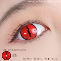 Sweety Crazy Red Demon Eye / Cat Eye (1 lens/pack)-Crazy Contacts-UNIQSO Canada