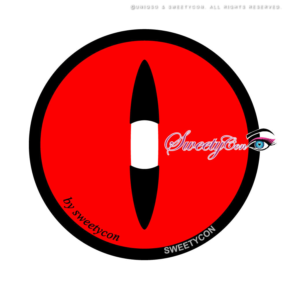 Sweety Crazy Red Demon Eye / Cat Eye (1 lens/pack)-Crazy Contacts-UNIQSO Canada