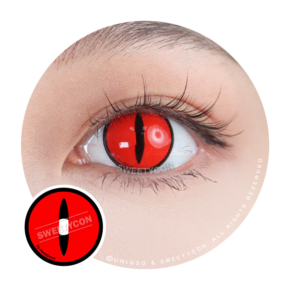 Sweety Crazy Red Demon Eye / Cat Eye (1 lens/pack)-Crazy Contacts-UNIQSO Canada