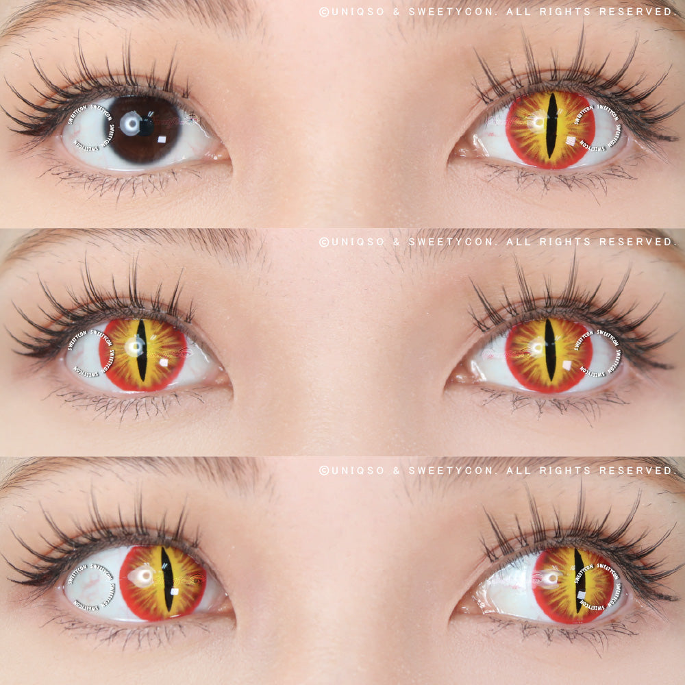 Sweety Crazy Red Demon Eye / Cat Eye (New) (1 lens/pack)-Crazy Contacts-UNIQSO Canada