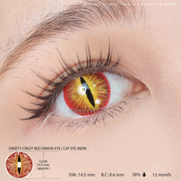 Sweety Crazy Red Demon Eye / Cat Eye (New) (1 lens/pack)-Crazy Contacts-UNIQSO Canada