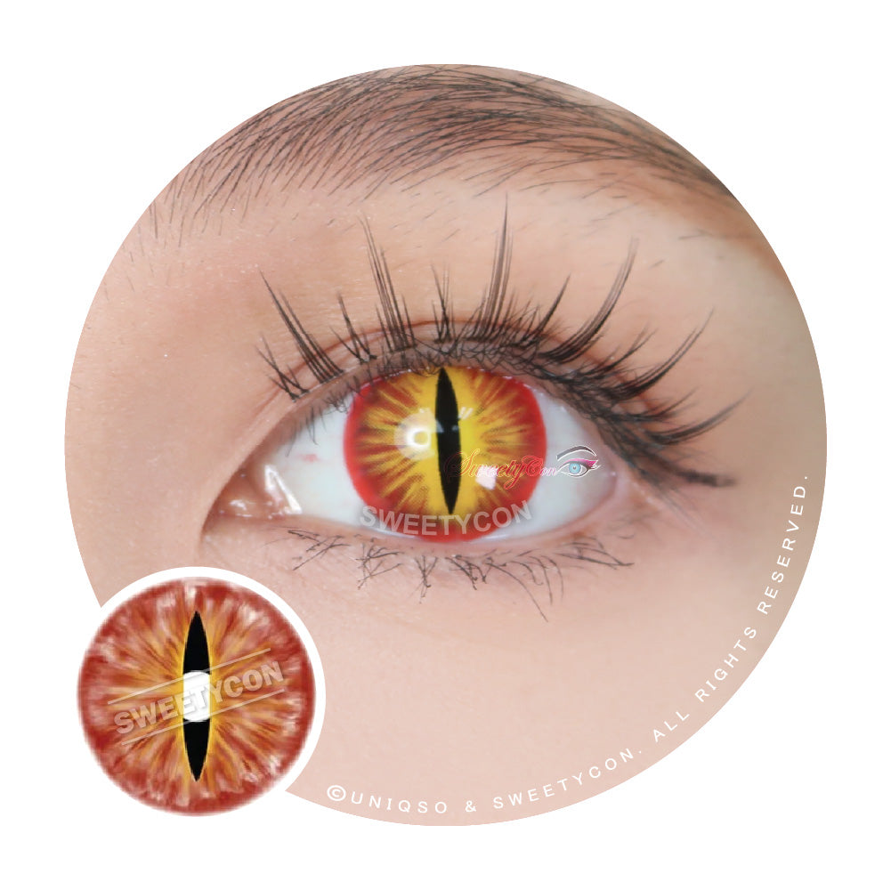 Sweety Crazy Red Demon Eye / Cat Eye (New) (1 lens/pack)-Crazy Contacts-UNIQSO Canada