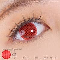 Sweety Crazy Red Screen/ Mesh II (1 lens/pack)-Crazy Contacts-UNIQSO Canada