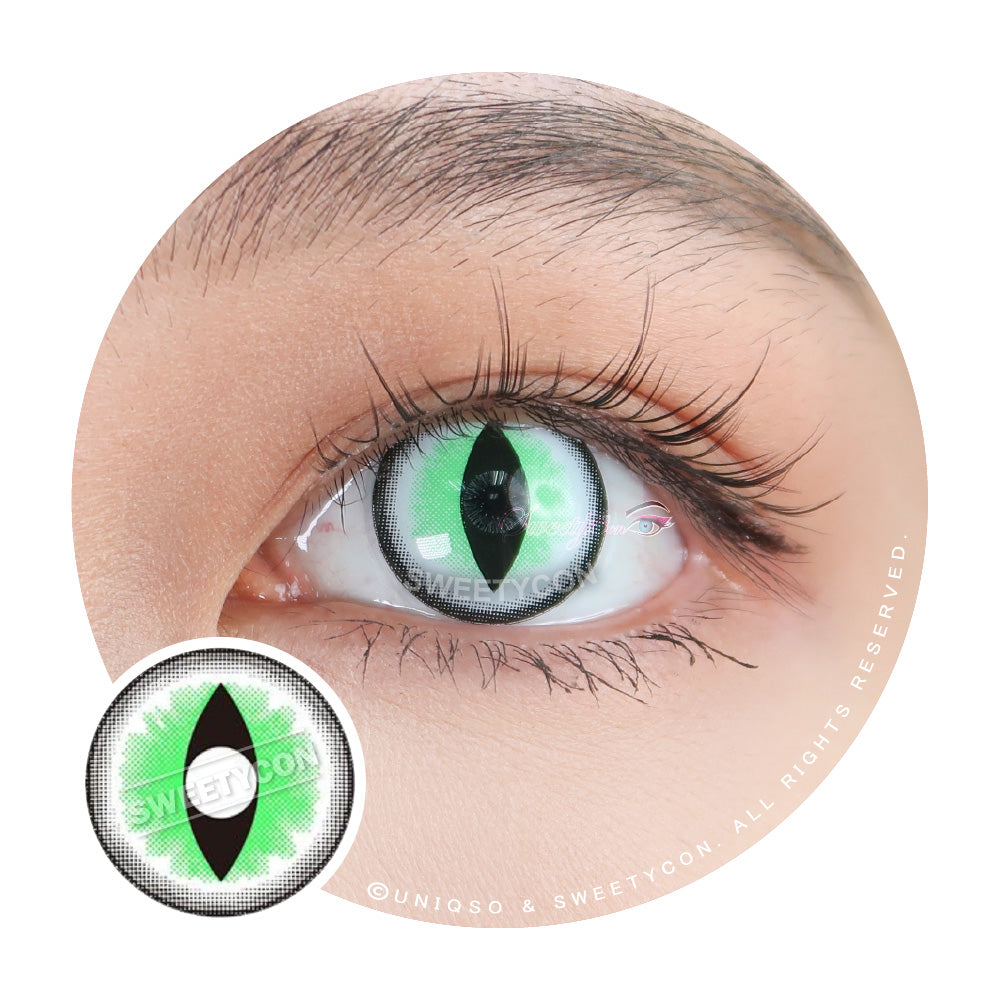 Sweety Crazy Sexy Cat Eye Green (1 lens/pack)-Crazy Contacts-UNIQSO Canada