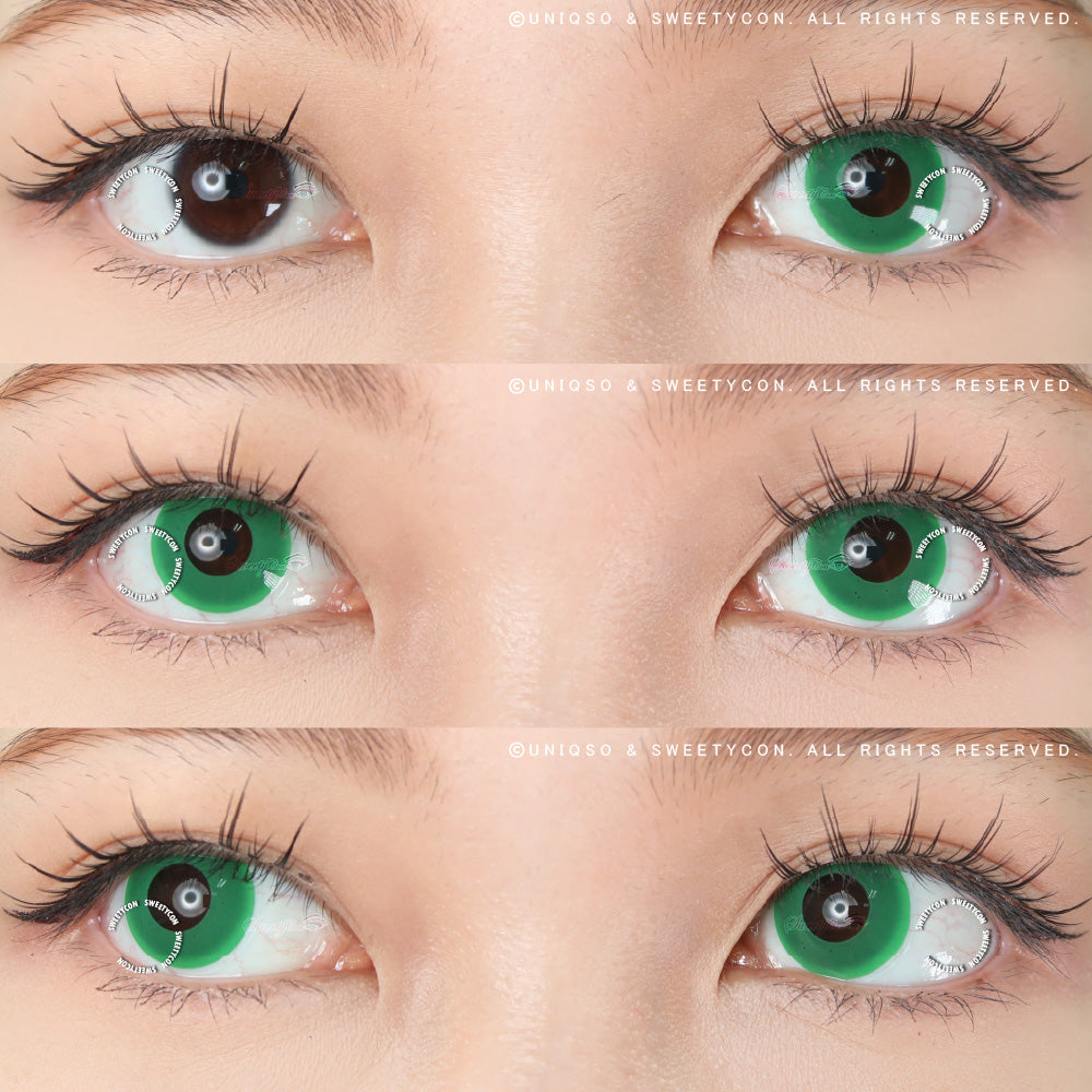 Sweety Crazy Solid Dark Green (1 lens/pack)-Crazy Contacts-UNIQSO Canada