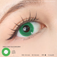 Sweety Crazy Solid Dark Green (1 lens/pack)-Crazy Contacts-UNIQSO Canada