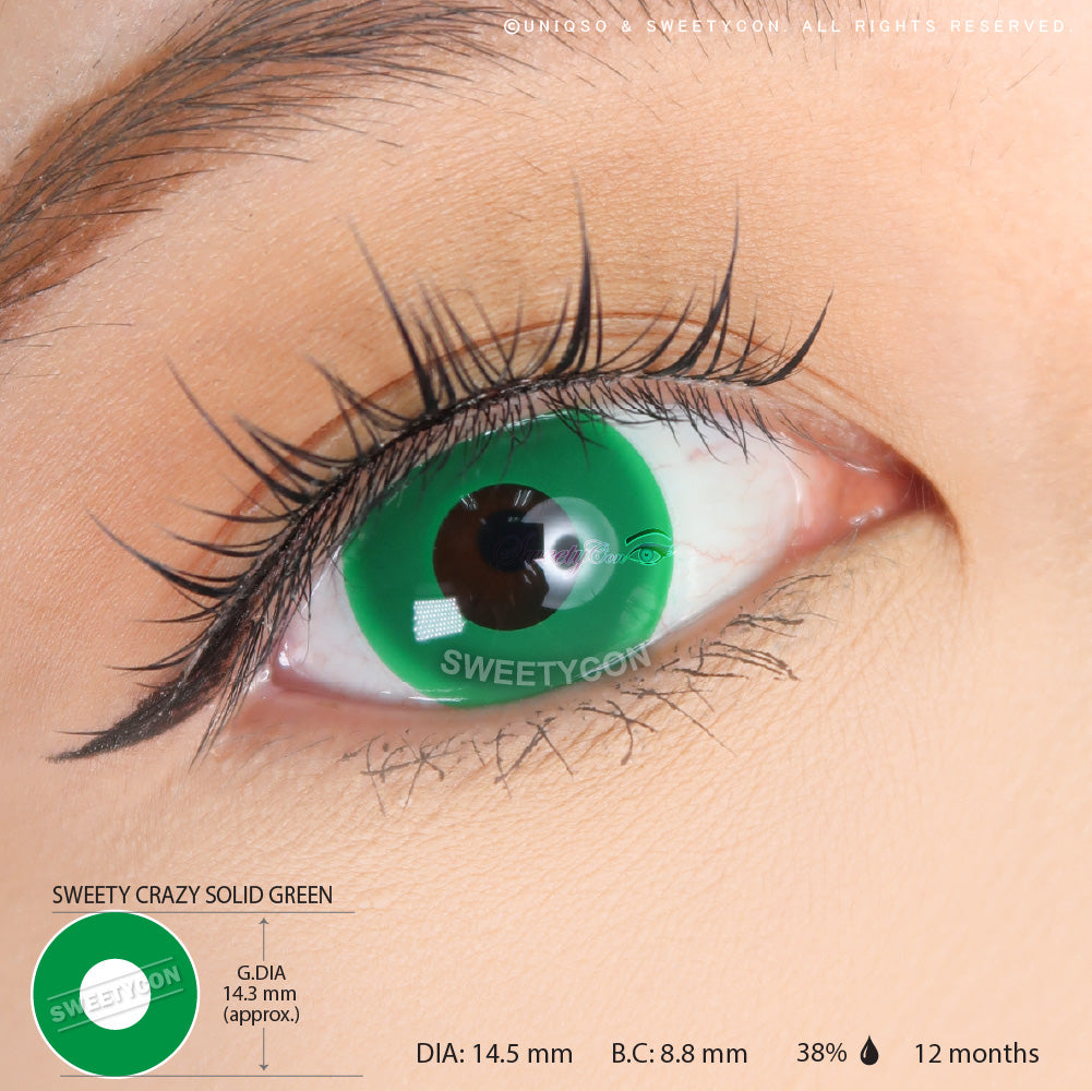 Sweety Crazy Solid Green (1 lens/pack)-Crazy Contacts-UNIQSO Canada