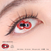 Sweety Crazy Twin Hex Red (1 lens/pack)-Crazy Contacts-UNIQSO Canada