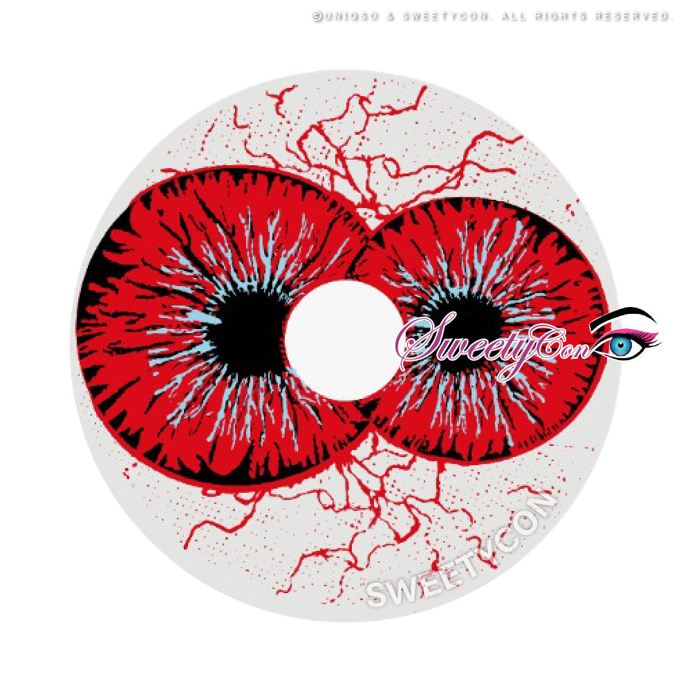 Sweety Crazy Twin Hex Red (1 lens/pack)-Crazy Contacts-UNIQSO Canada