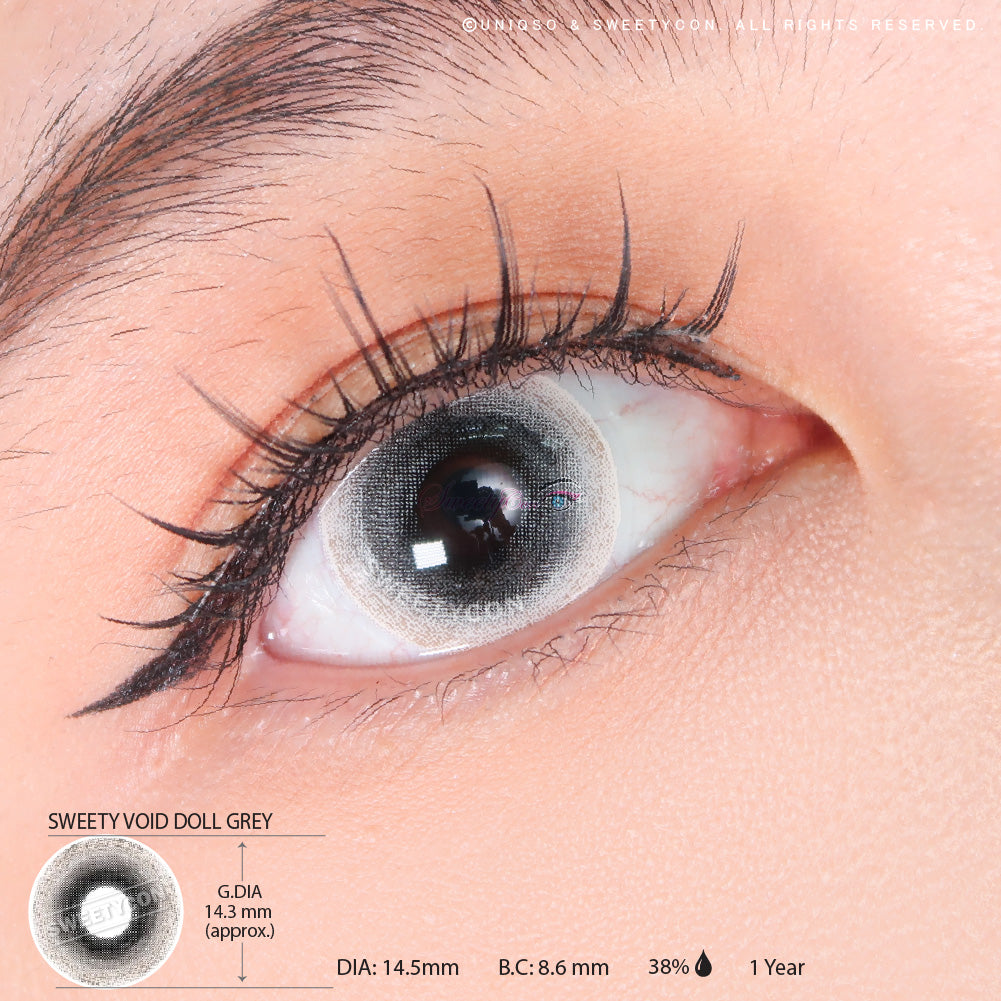 Sweety Crazy Void Doll Grey (1 lens/pack)-Crazy Contacts-UNIQSO Canada