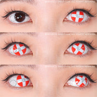 Sweety Crazy White Cross Red Eye (1 lens/pack)-Crazy Contacts-UNIQSO Canada