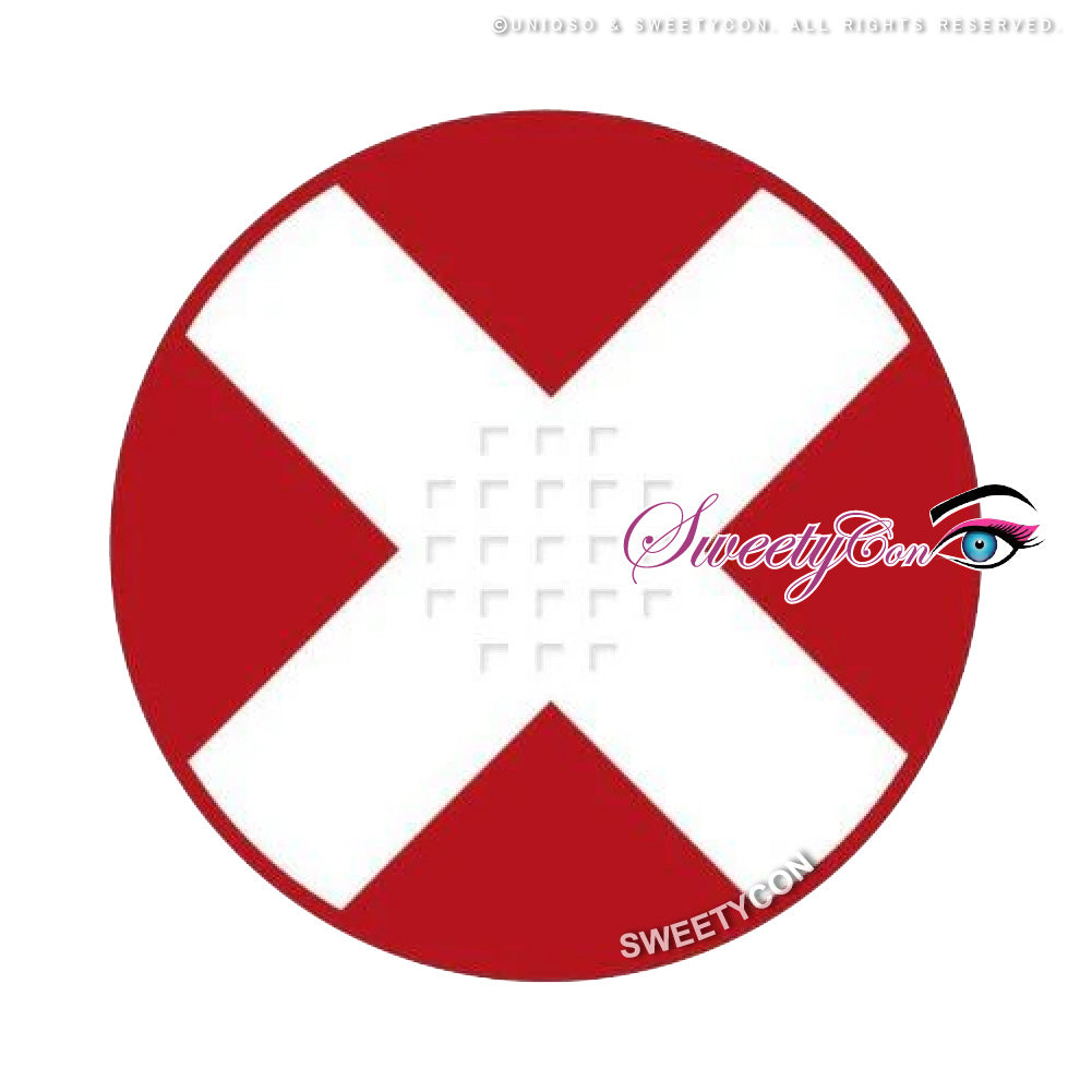 Sweety Crazy White Cross Red Eye (1 lens/pack)-Crazy Contacts-UNIQSO Canada