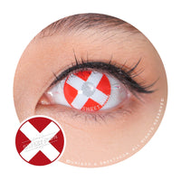 Sweety Crazy White Cross Red Eye (1 lens/pack)-Crazy Contacts-UNIQSO Canada