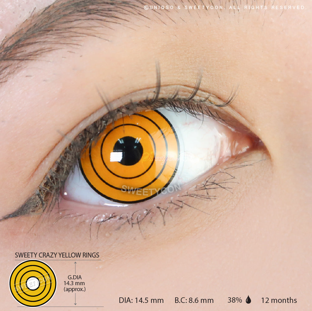 Sweety Crazy Yellow Rings (1 lens/pack)-Crazy Contacts-UNIQSO