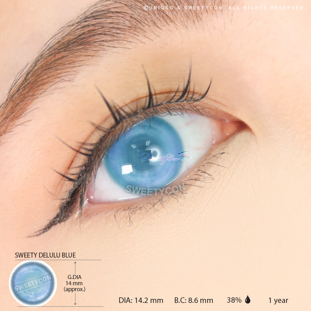 Sweety Delulu Blue (1 lens/pack)-Colored Contacts-UNIQSO Canada