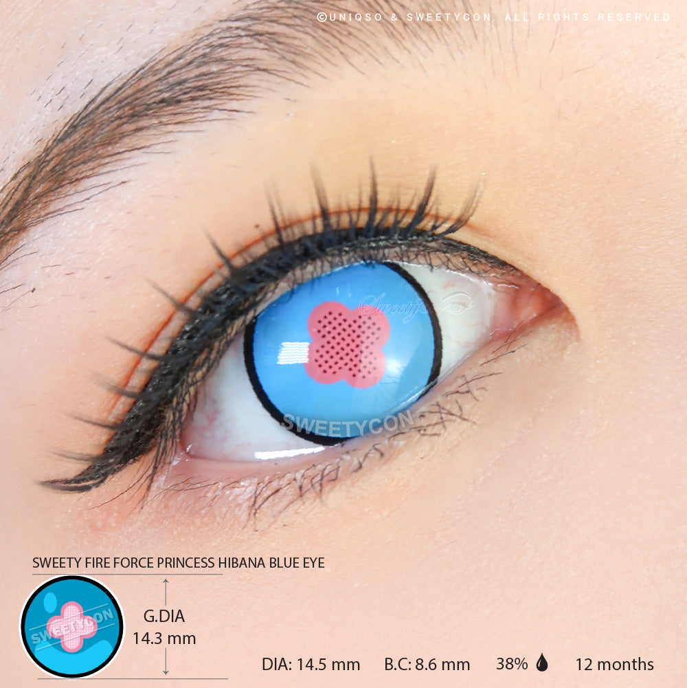 Sweety Fire Force Princess Hibana Blue Eye (1 lens/pack)-Colored Contacts-UNIQSO Canada