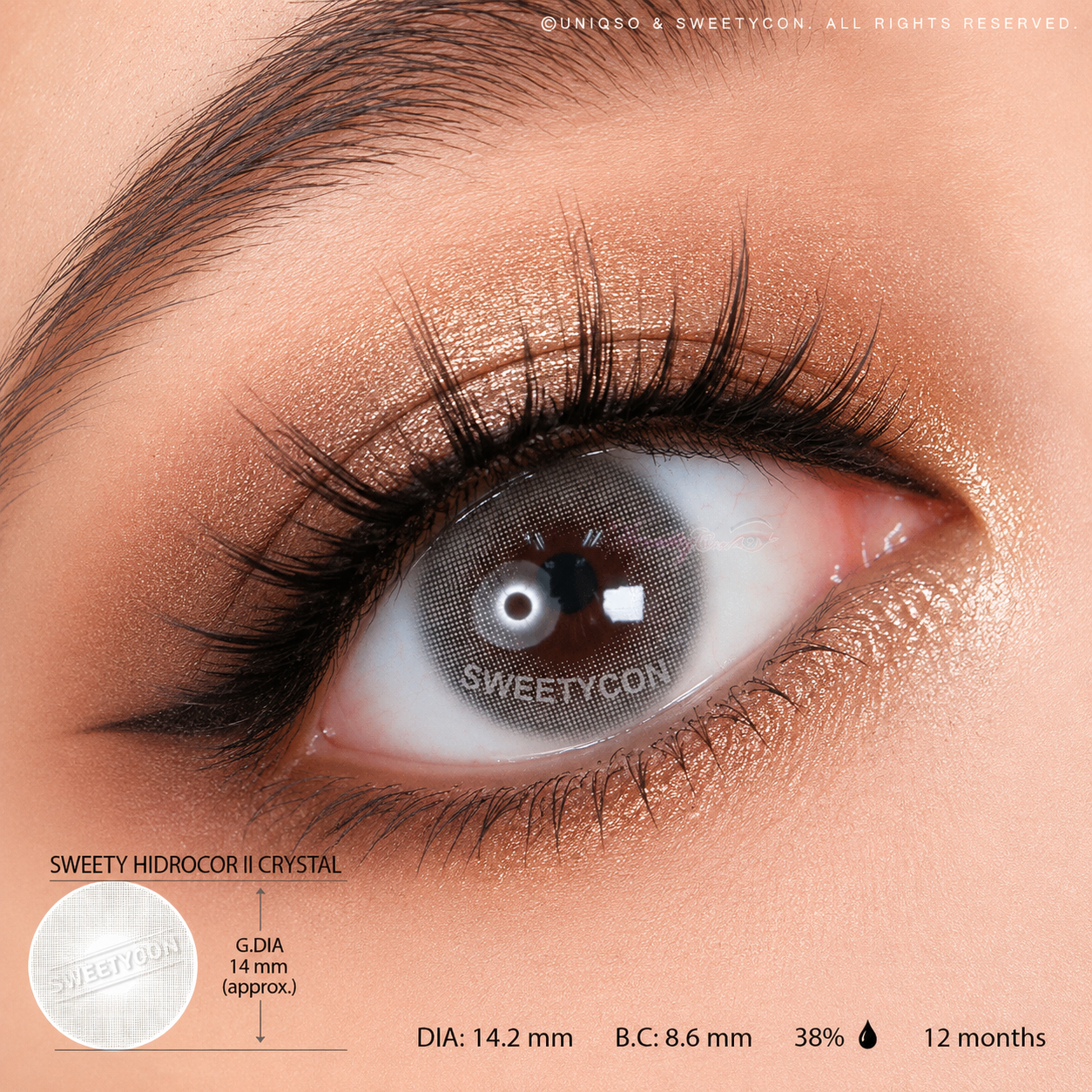 Sweety Hidrocor II Crystal (1 lens/pack)-Colored Contacts-UNIQSO Canada