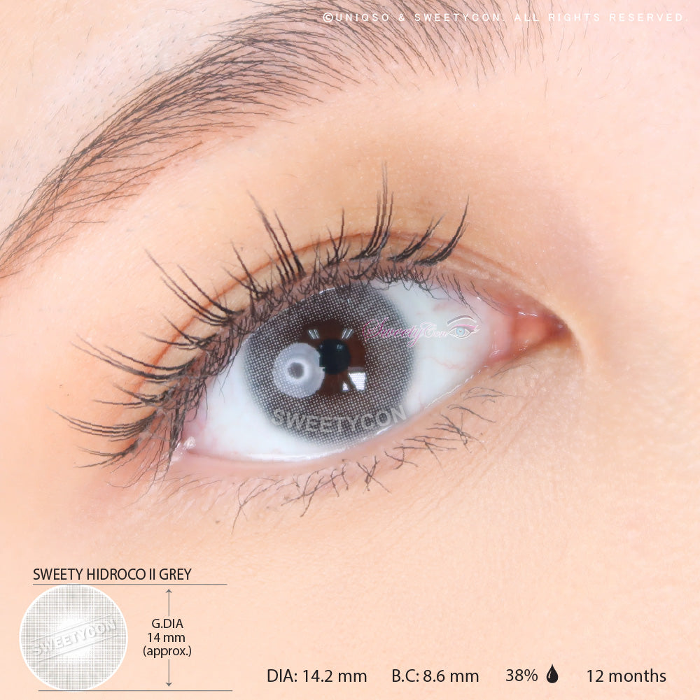 Sweety Hidrocor II Grey (1 lens/pack)-Colored Contacts-UNIQSO Canada